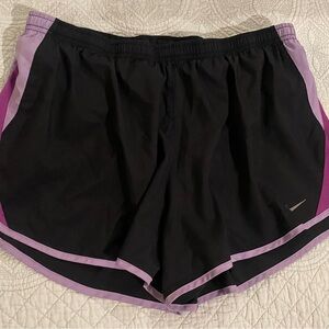 XL Nike Black Athletic Shorts with Lavender Trim